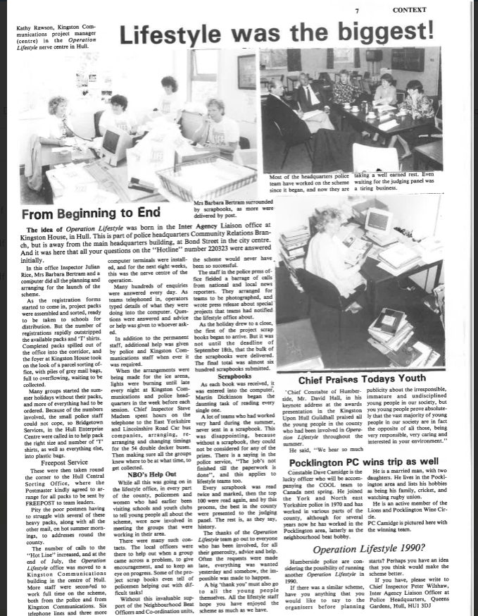 1989 Lifestyle project newsletter page 7