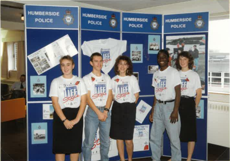1989 presentation by Super Coopers
 - Claire Starkey, Carl Twidale, 
Jennie Tarr, Fiawell Foster 
and Wendy Stephenson