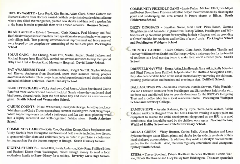 Awards programme team list 1