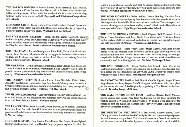Awards programme team list 4